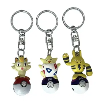 포켓몬 컬렉션 방울이 달린 키링 토게피 나옹(냐스) 일렉트릭 키드 세트