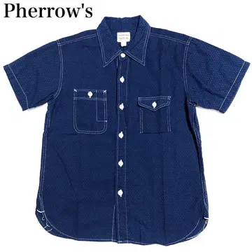 Pherrow's/페로우즈 "핀 도트. 워바시" s/s. 워크 셔츠