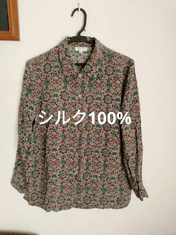 나카하네 인터내셔널 Healthy 꽃무늬 셔츠 실크 100%