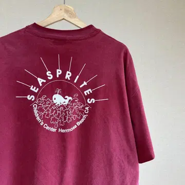 90s USA 구제 의류 프린트 티셔츠 고래 XXL 사이즈 빈티지