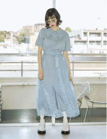 jouetie / 랩 레이어드 원피스 / 스카이블루