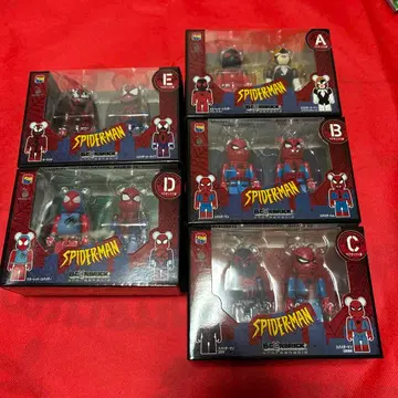 베어브릭 100% / 스파이더맨 베놈 해피 복권 A~E 세트