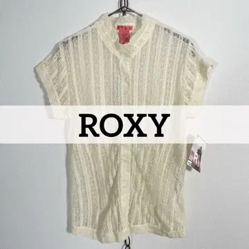 90년대 빈티지 데드스탁 록시 시어 레이스 슬리브리스 셔츠