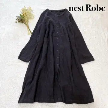 네스트로브 nest Robe 린넨 인디고 셔츠 원피스 네이비