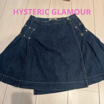 히스테릭 글래머 데님 랩 스커트 초기 택 빈티지