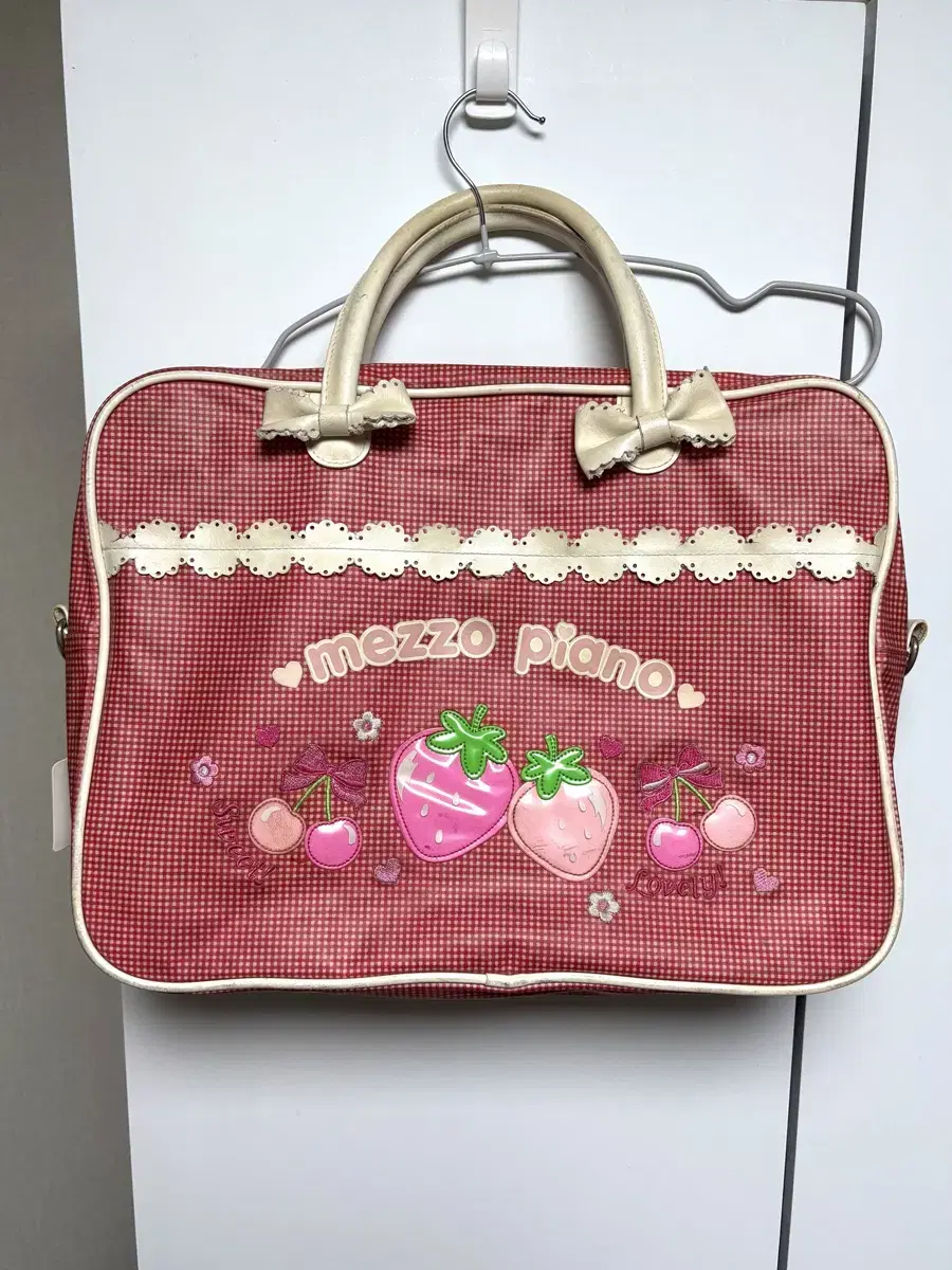 Mezzo Piano Vintage Check Shoulder Bag Laptop Book Bag Vintage Stationery Rogal Latte Gyaru