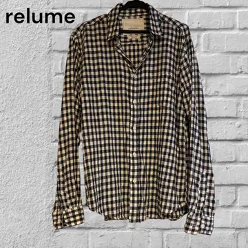 relume 저널 스탠다드 네이비 깅엄 체크 린넨