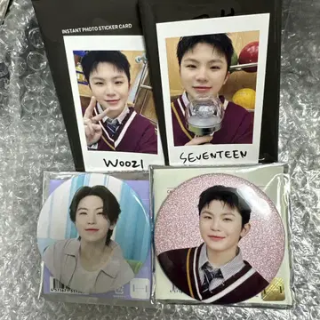 Woozi 세븐틴 캔뱃지 인스턴트 사진 세트