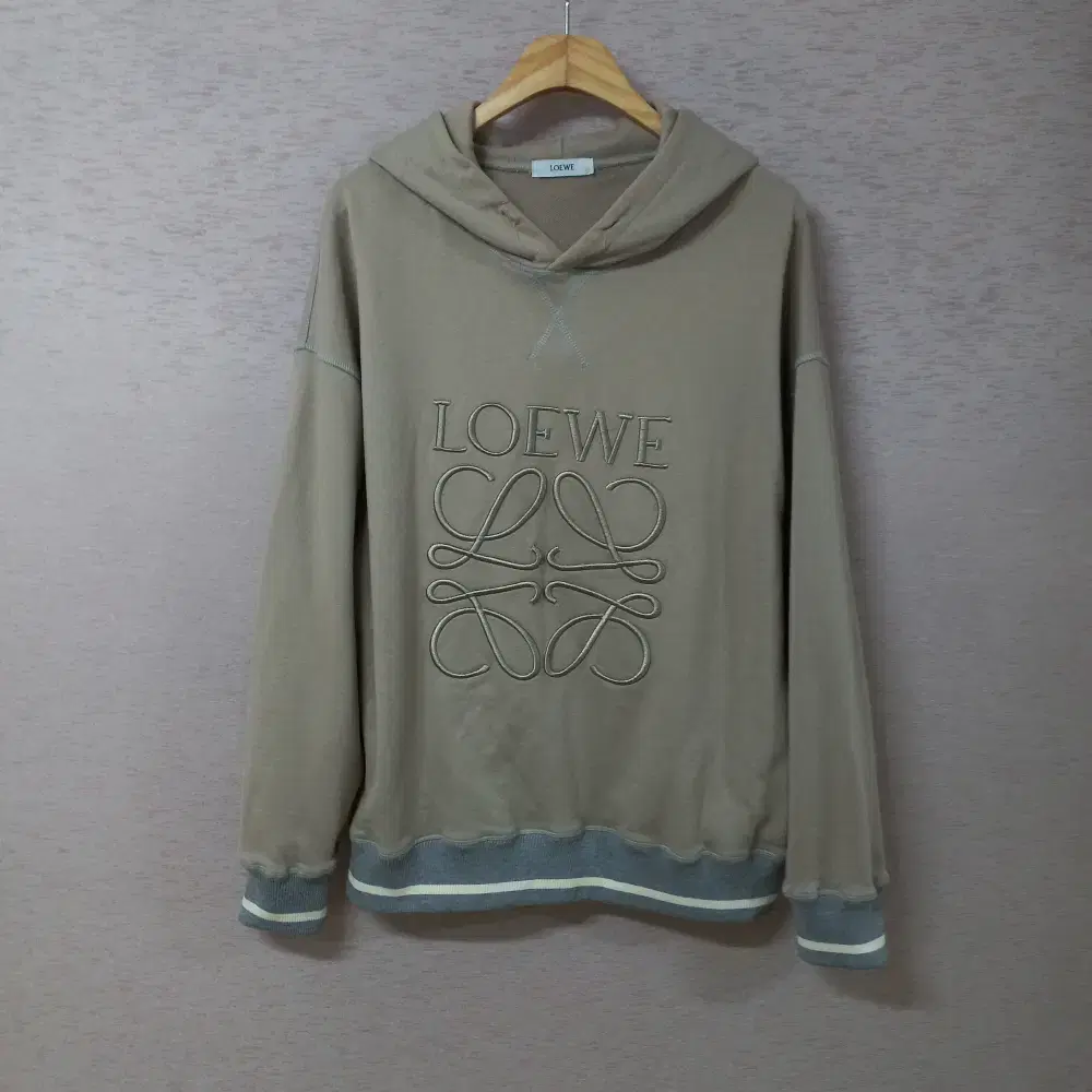 A5-14/LOEWE 로고자수 시보리 후드티 남성