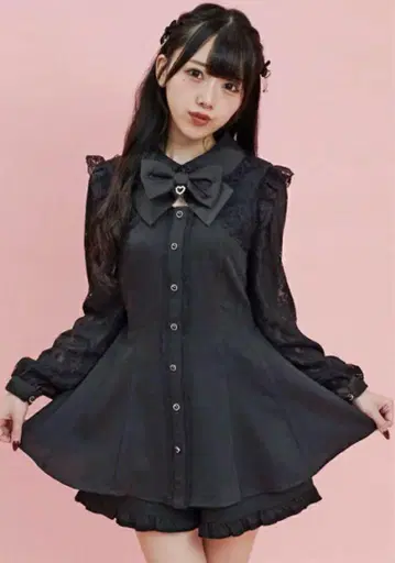 시크릿허니 레이스 볼레로풍 둥근 카라 셋업