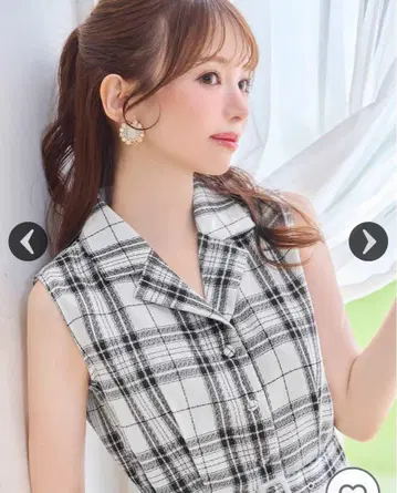 택 포함 미셸 마카롱 벨트 체크 플레어 원피스