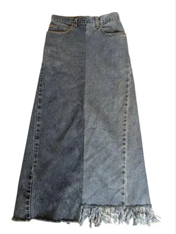 77circa 리메이크 데님 롱 스커트