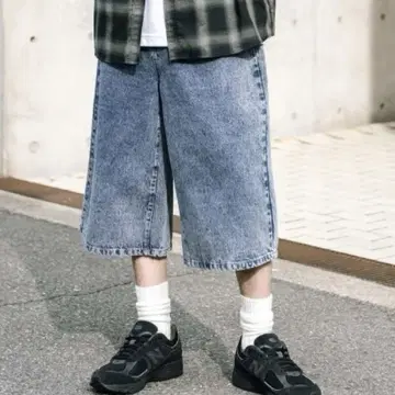새상품 록키 먼로 데님 와이드 하프 팬츠 숏 팬츠 버뮤다