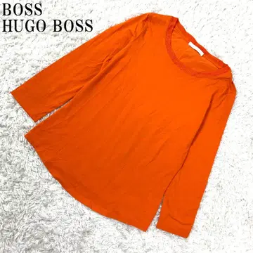 휴고보스 긴팔 코튼 롱T 컷 티셔츠 오렌지 S B253