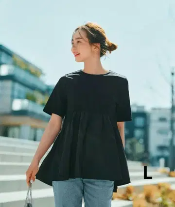 오파크 클립 이소재 A 라인 티셔츠 실크 느낌 코튼 [세탁기 사용 가능]
