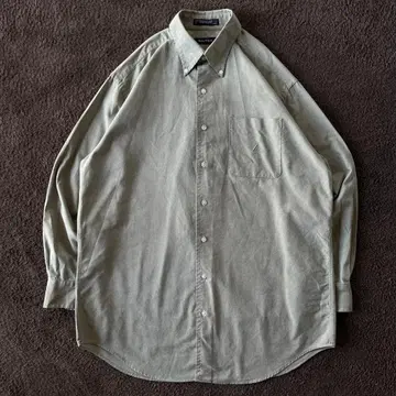 00s NAUTICA BD 셔츠 자수 로고 무지 L 베이지 I
