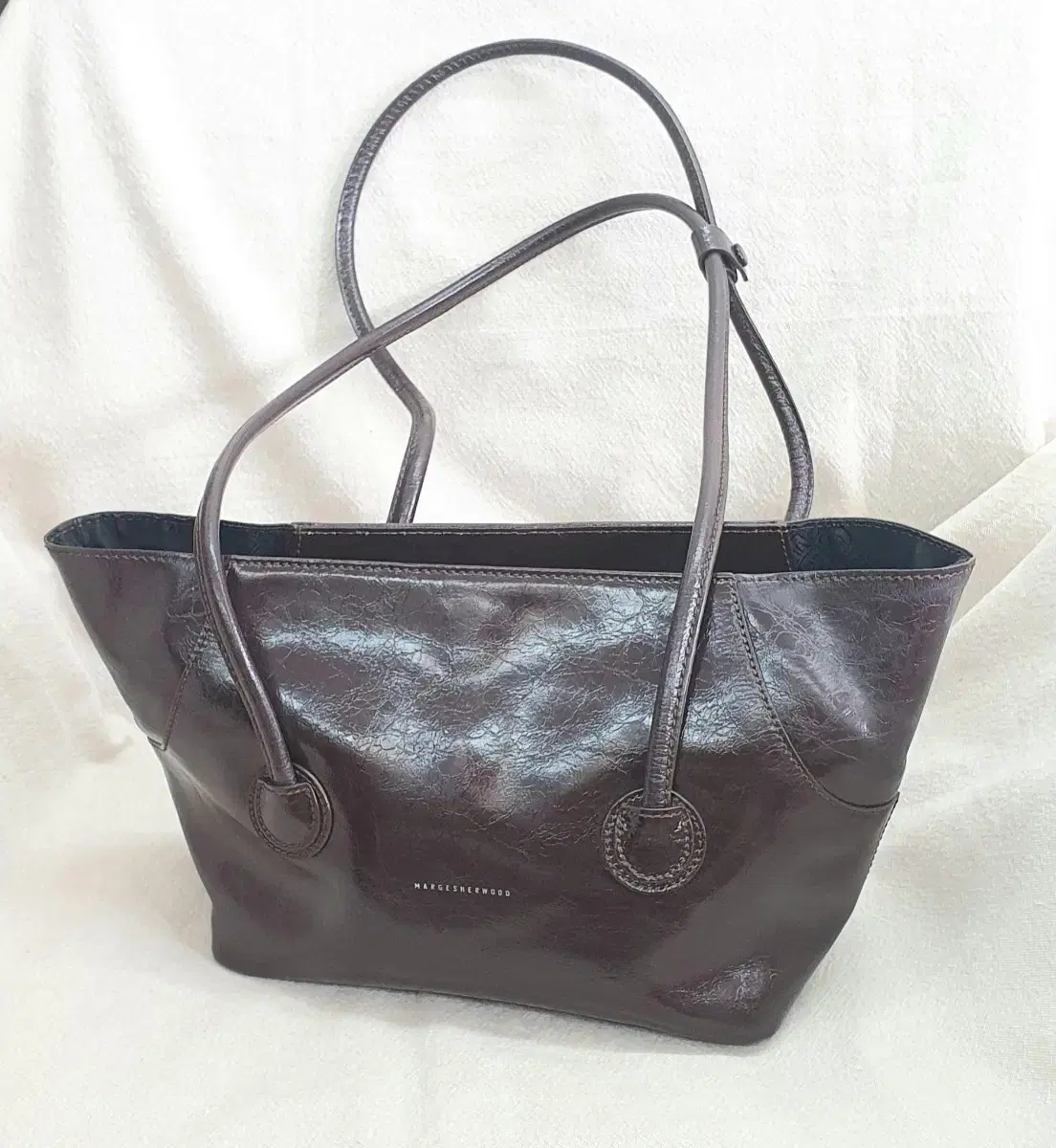 Marge Sher Wood Boat Shopper Brown M