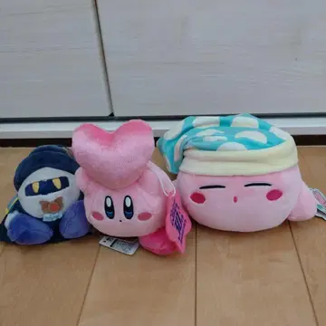 커비 봉제 인형 침낭 프렌드 하트 세트