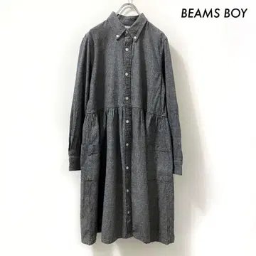 빔즈 보이 BEAMS BOY 긴팔 셔츠 원피스 차콜 그레이