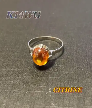 K14WG 시트린 반지