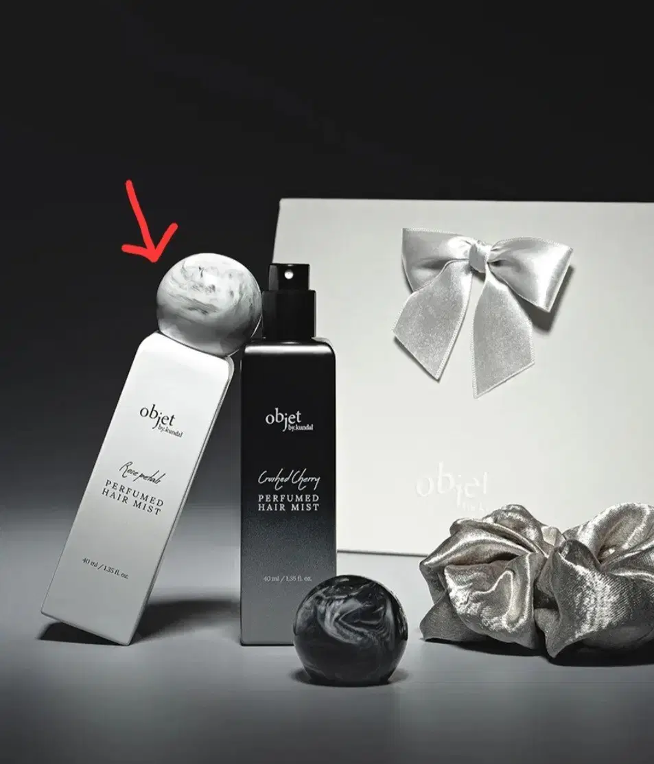 (New product) Objet by Kundal Hair Mist Hair Perfume & Silver Scrunchie Set