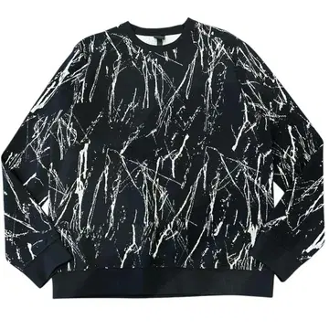 H&M 트레이닝복 긴팔 블랙 마블 M 심플 상의 패션