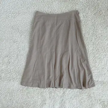 플레어 스커트 무릎 기장 심플 코튼 오피스 캐주얼 페미닌 무지