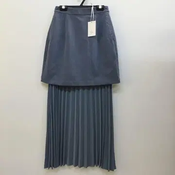 STYLEMIXER 블루 플리츠 스커트