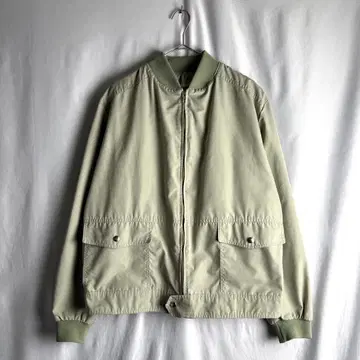 90s 코튼 디자인 블루종 M-L 봄버 자켓