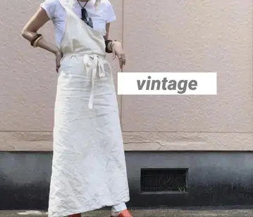 빈티지 부처 에이프런 원피스 French vintage