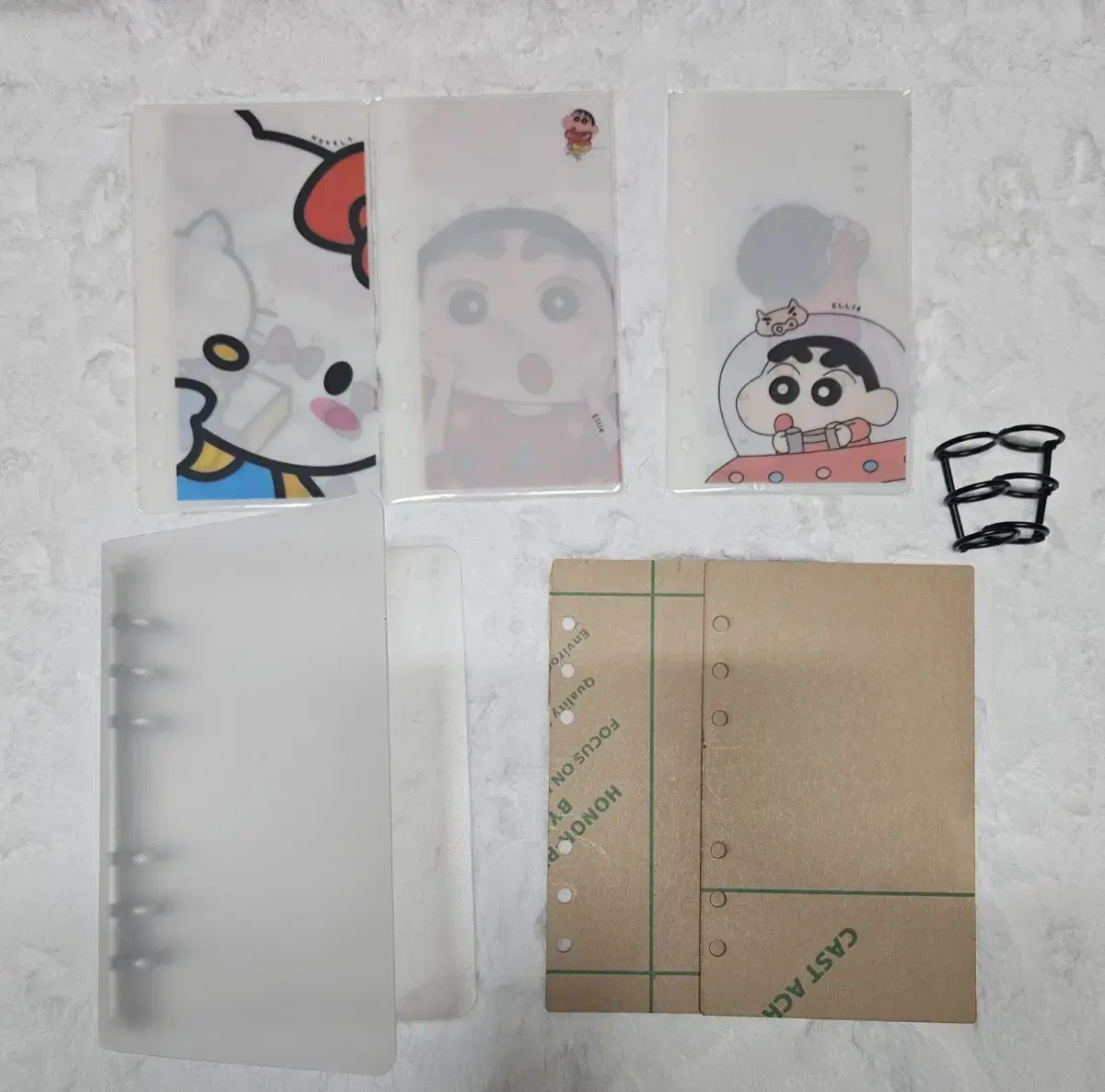 (일괄) 키티짱구 현금생활속지 바인더 정리