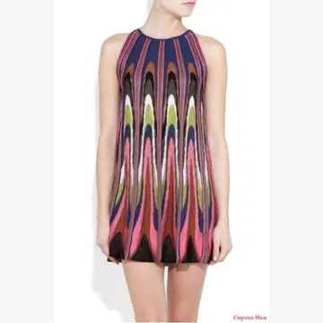 미쏘니 MISSONI 입체 플리츠풍 니트 원피스 튜닉 L