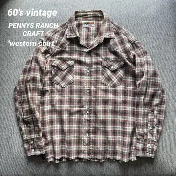 레어 60's PENNYS RANCH CRAFT 웨스턴 셔츠 이치고 단추