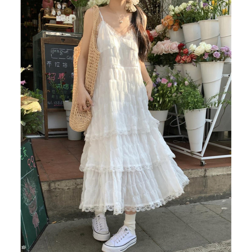 ★韓国★VINVLE★From Lace Kang Kang Skirt★Ivory RONRON Cancan Lace Skirt on Bunjang Global Site.