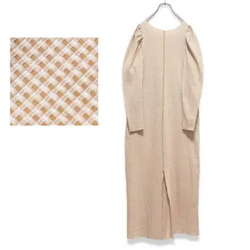 새상품급 BEAMS COUTURE 깅엄 체크 무늬 원피스 앞뒤 2way