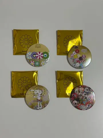 카이카이키키 무라카미 다카시 모노노케 교토 굿즈 캔뱃지 4개 세트