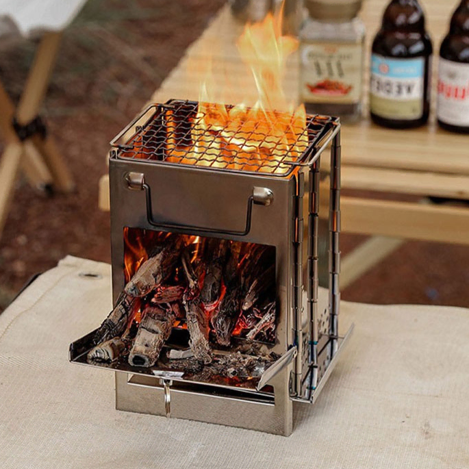 (New) Simple Folding Camping Portable Heater Fire Pit (Large)
