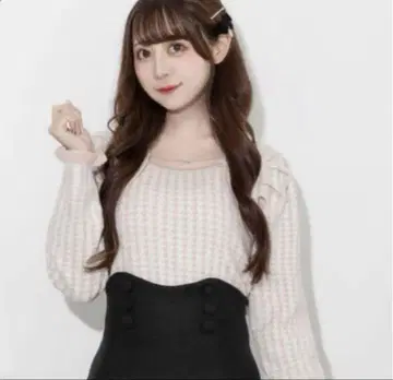pium 로고 넥리스 턱 슬리브 니트 지뢰 양산