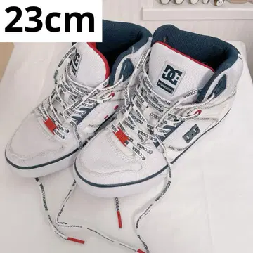 23cm DC 스니커즈 화이트 하이컷 신발 댄스 슈즈