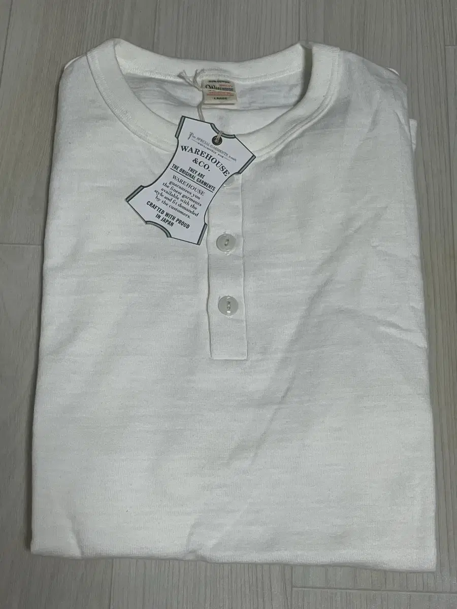 Warehouse 4601 henry henley short sleeve t-shirt (large)