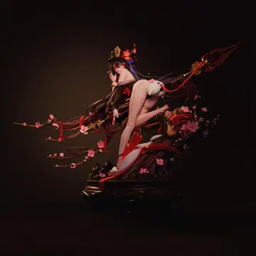 원신 오조도 호두 유키하루 매실향 1/6 스케일 페인팅 완성품 피규어