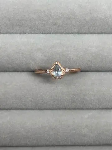 로즈 골드 아쿠아 마린 반지