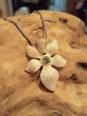 실버 925,꽃 플라워 Flower,펜던트,목걸이,블루 지르코니아