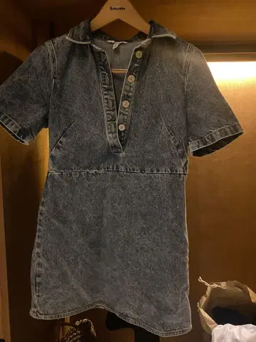 H&M 데님 반팔 미니 원피스 S 사이즈