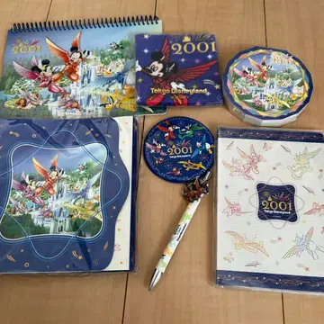 도쿄 디즈니랜드 2001년 굿즈 세트 7점 문구 타월