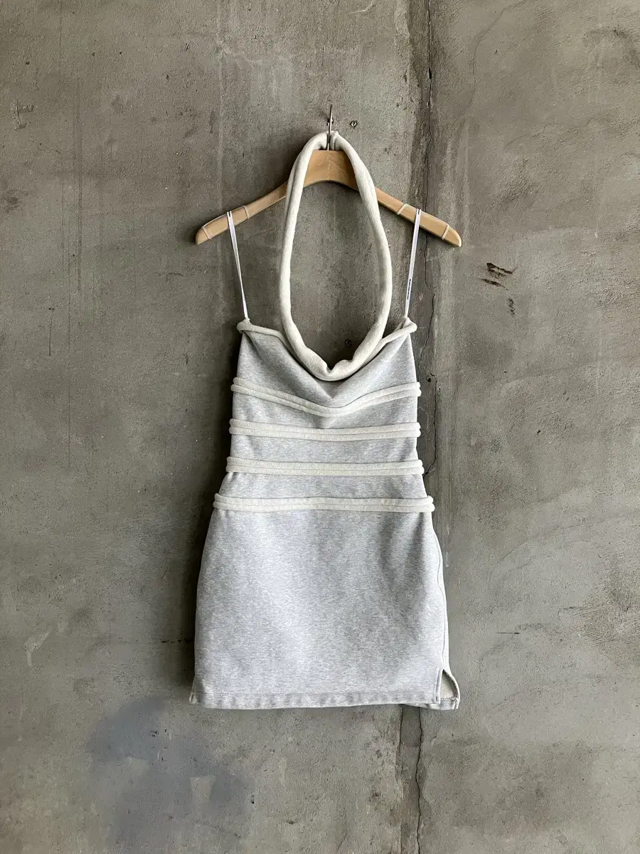 (W) Alexander Wang Off-Shoulder Mini Dress Light Heather Gray XS
