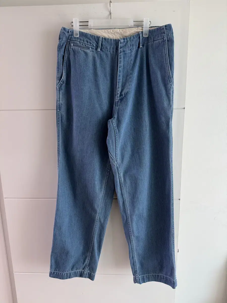 Nanamica Denim Wide Pants Indigo Bleach Size 34