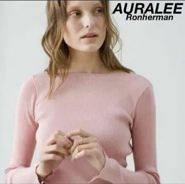 오라리 auralee 론 헤르만 기즈 보트넥 핑크