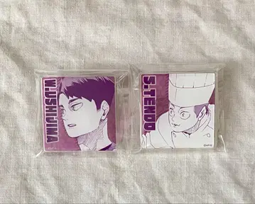 하이큐 전시회 아크릴 배지 백조자와 우시마 텐도