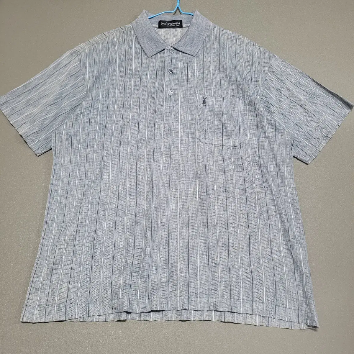 100 (L) YSL 입생로랑 스트라이프 반팔 카라티 면티 (희귀)